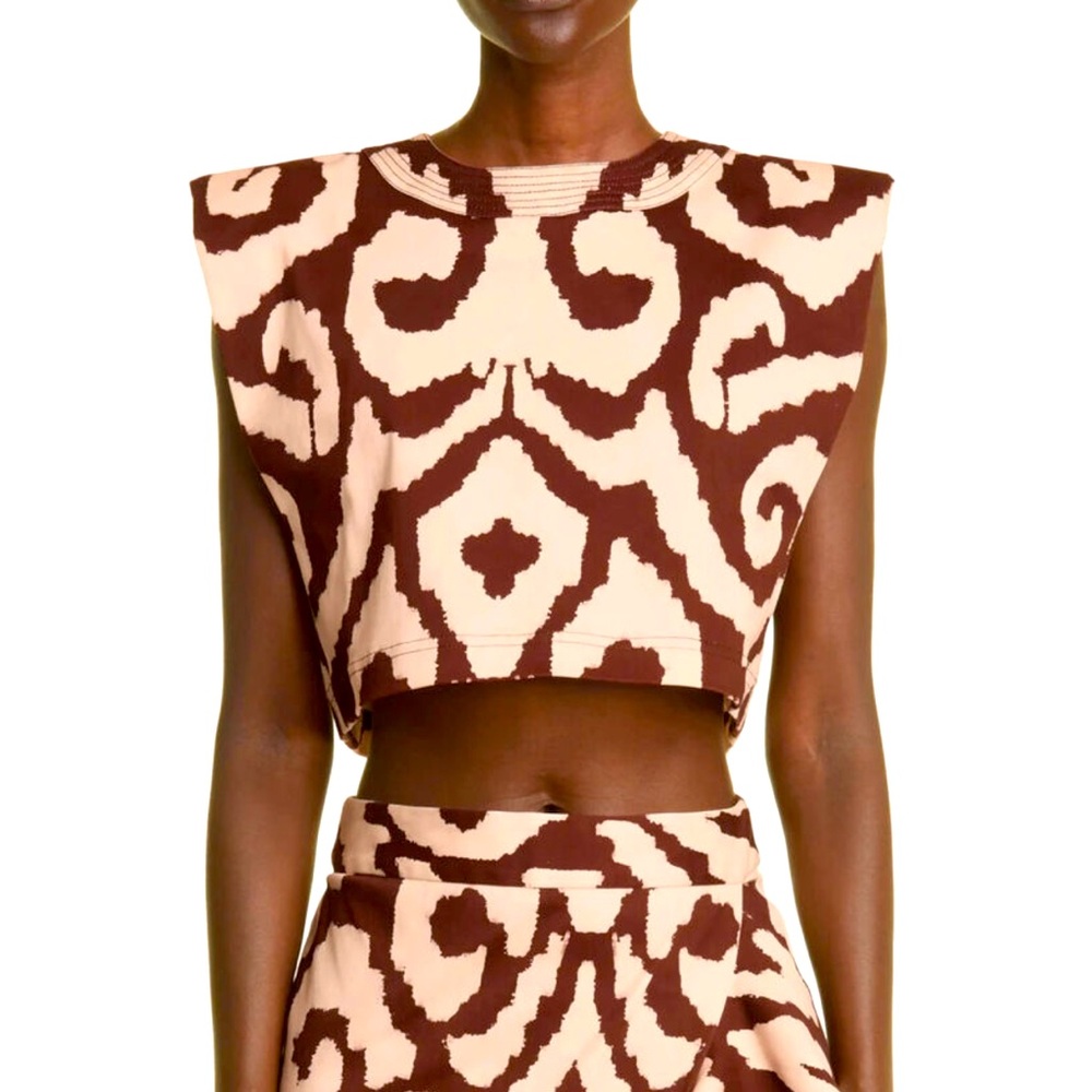 Johanna Ortiz Odisha Ikat Print Crop Organic Cotton Blouse